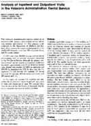 Analysis Of Inpatient And Outpatient Visits In The Veterans Administration Dental Service