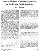 Current methods of collecting statistics of health and health problems