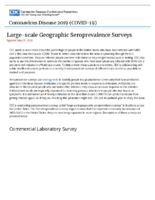 LargeScale Geographic Seroprevalence Surveys May 31 2020