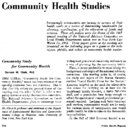 Community health studies Conference report