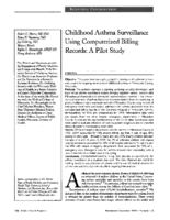 Childhood asthma surveillance using computerized billing records a pilot study