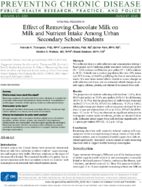 Effect of Removing Chocolate Milk on Milk and Nutrient Intake Among Urban Secondary School Students