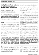 Healthy Children Ready To Learn An Essential Collaboration Between Health And Education