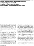 Sophie Davis School of Biomedical Education at City College of New York prepares primary care physicians for practice in underserved innercity areas