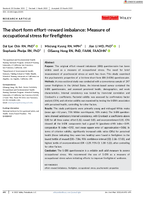 The short form effortreward imbalance measure of occupational stress for firefighters