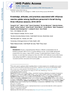Knowledge attitudes and practices associated with influenza vaccine uptake among healthcare personnel in Israel during three influenza seasons 20162019