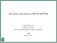 Economic assessment of PCV15 PCV20