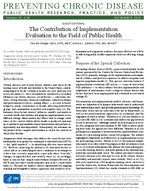 The Contribution of Implementation Evaluation to the Field of Public Health