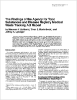 The findings of the Agency for Toxic Substances and Disease Registry Medical Waste Tracking Act report