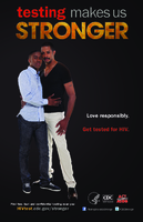 Testing Makes Us Stronger  Intergenerational Couple 18 x 24 Poster Love responsibly Get tested for HIV