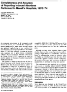 Completeness and accuracy of reporting induced abortions performed in Hawaiis hospitals 197074