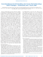 Association Between Social Vulnerability and a Countys Risk for Becoming a COVID19 Hotspot  United States June 1July 25 2020