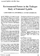 Environmental factors in the Tuskegee study of untreated syphilis