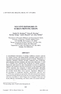 Solvent Exposures in Screen Printing Shops