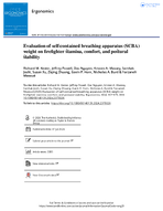 Evaluation of SelfContained Breathing Apparatus SCBA Weight on Firefighter Stamina Comfort and Postural Stability