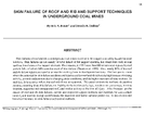 Skin Failure of Roof and Rib and Support Techniques in Underground Coal Mines