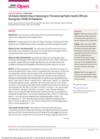 US Adults Beliefs About Harassing or Threatening Public Health Officials During the COVID19 Pandemic