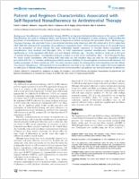 Patient and Regimen Characteristics Associated with SelfReported Nonadherence to Antiretroviral Therapy