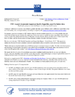 CDC Report Documents Important Health Disparities Need for Better Data