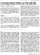 A Preliminary Comparison Between Local Public Health Units In The Canadian Province Of Ontario And In The US