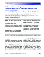 Poultry rearing and slaughtering practices in rural Egypt an exploration of risk factors for H5N1 virus human transmission