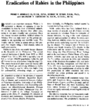 Eradication Of Rabies In The Philippines