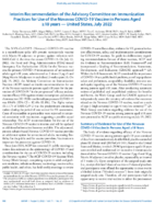 Interim Recommendation of the Advisory Committee on Immunization Practices for Use of the Novavax COVID19 Vaccine in Persons Aged 18 years  United States July 2022