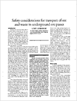 Safety Considerations for Transport of Ore and Waste in Underground Ore Passes