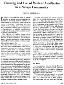 Training and use of medical auxiliaries in a Navajo community