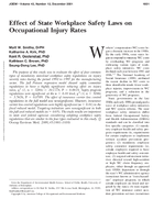 Effect of State Workplace Safety Laws on Occupational Injury Rates