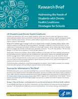 Research Brief Addressing the Needs of Students with Chronic Health Conditions Strategies for Schools