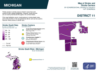 MI Congressional District 11 Stroke and Stroke Centers Map 119th Congress