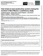 Heat Strain in Road Construction Workers During the Summer in New Mexico A Preliminary Study