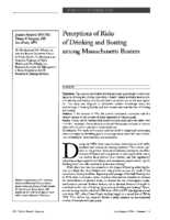 Perceptions of risks of drinking and boating among Massachusetts boaters