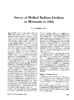 Survey Of Medical Radium Facilities In Minnesota In 1965