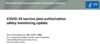COVID19 vaccine postauthorization safety monitoring update