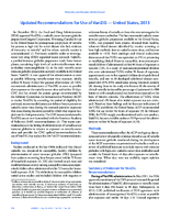 Update on recommendations for use of VariZIG  United States 2013