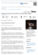 NIOSH eNews Volume 20 Number 8 December 2022