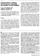 Evaluating Womens Attitudes And Perceptions In Developing Mammography Promotion Messages