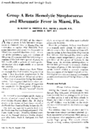 Group A Beta Hemolytic Streptococcus And Rheumatic Fever In Miami Fla