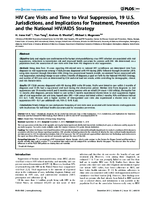 HIV Care Visits and Time to Viral Suppression 19 US Jurisdictions and Implications for Treatment Prevention and the National HIVAIDS Strategy
