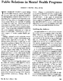 Public relations in mental health programs