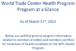 World Trade Center Health Program Program at a glance as of March 31st 2023