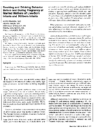 Smoking And Drinking Behavior Before And During Pregnancy Of Married Mothers Of LiveBorn Infants And Stillborn Infants