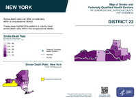 NY Congressional District 23 Stroke and Federally Qualified Health Centers Map 119th Congress