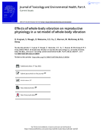 Effects of WholeBody Vibration on Reproductive Physiology in a Rat Model of WholeBody Vibration