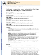 Walking for Transportation Among Latino Adults in San Diego County Who Meets Physical Activity Guidelines