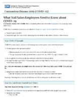 What nail salon employees need to know about COVID19