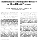 The Influence Of State Regulatory Processes On Mental Health Programs