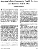 Appraisal of the Community Health Services and Facilities Act of 1961